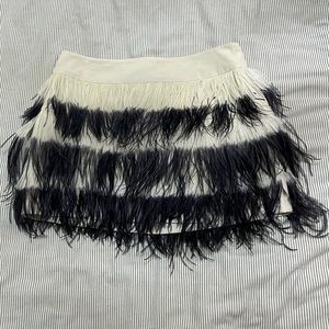Club Monaco Ostrich Feather Miniskirt